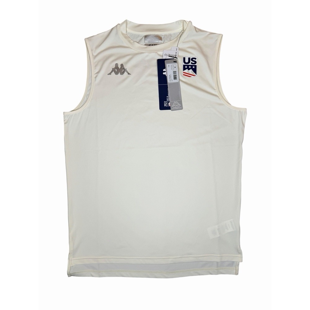 NWT Kappa USA Ski Snowboard Tank Top Mens M White Baselayer Sleeveless Stretch